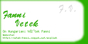 fanni vetek business card